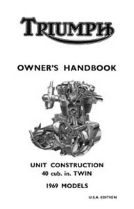 1969 Triumph unit 650cc USA Handbook 