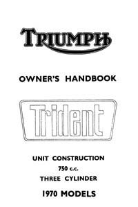 1970 Triumph Trident Owners book