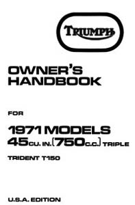 1971 Triumph Trident USA Owners book