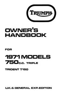 1971 Triumph Trident UK Owners book