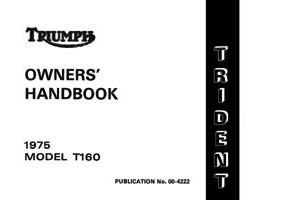 1975 Triumph Trident UK Owners book