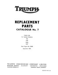 1960-1961 Triumph Tiger cub parts list No.7