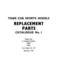 1966 Triumph Tiger cub parts list No.1
