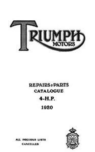 1920 Triumph 4hp parts list