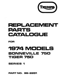 1974-1975 Triumph unit 750cc parts book