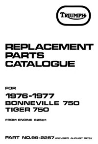 1976-1977 Triumph unit 750cc parts book