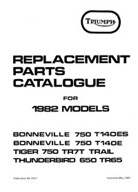 1982 Triumph 750cc parts book