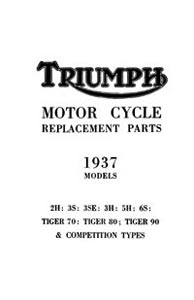 1937 Triumph All models parts book