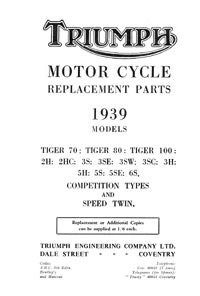 1939 Triumph All models parts book