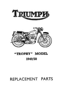 1949 to 1950 Triumph Trophy parts catalogue 