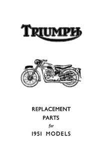 1951 Triumph All models parts catalogue 