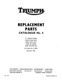 1965 Triumph unit 650cc parts book No.3