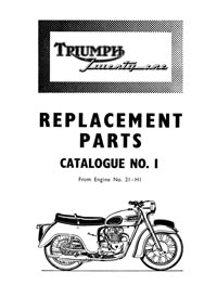 1957 to 1958 Triumph unit 350cc parts catalogue No.1