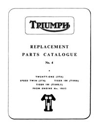 1961 to 1963 Triumph unit 350-500cc parts catalogue No.4