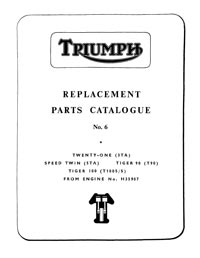 1965 Triumph unit 350-500cc parts catalogue No.6