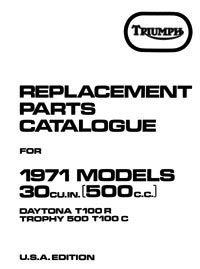 1971 Triumph unit 500cc parts catalogue