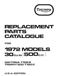 1972 Triumph unit 500cc parts catalogue