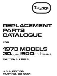 1973 Triumph unit 500cc parts catalogue