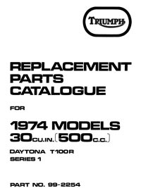 1974 Triumph unit 500cc parts catalogue