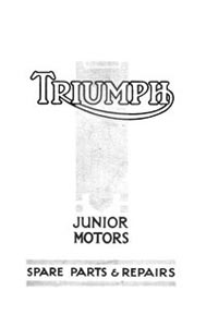 1923 Triumph Junior  2 1/4hp & 2 1/2hp parts list