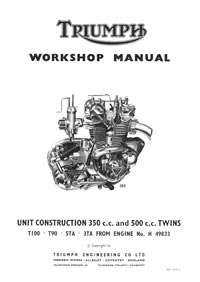 1963 to 1967 Triumph Unit 350-500cc workshop Manual