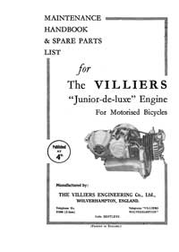 1938 Villiers JDL maintenance handbook & parts list