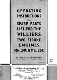 Villiers Mark 24C & 25C operating instructions & parts list