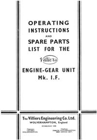 1948-1953 Villiers Mk1F operating instructions & parts list