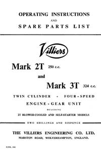 1956-1968 Villiers 2T & 3T operating instructions and parts list