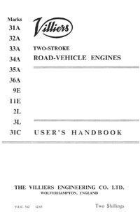 1960-1964 Villiers 9E 2L 11E 3L 31C 31A 32A 33A 34A 35A 36A users handbook
