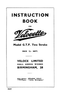1946 Velocette  G.T.P. instruction book